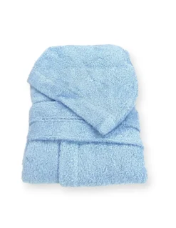 Accappatoio Azzurro Hi Tech in Spugna di Cotone per Bambino con Cappuccio, 400 gr/mq, Tex Family, Made in Italy