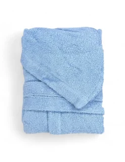 Accappatoio Azzurro Hi Tech in Spugna di Cotone per Bambino con Cappuccio, 400 gr/mq, Tex Family, Made in Italy