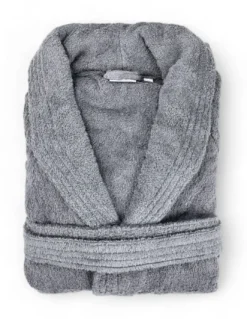 ACCAPPATOIO in Spugna a SCIALLE Senza Cappuccio Grigio in Puro Cotone Made in Italy