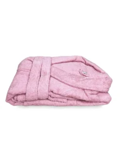 ACCAPPATOIO in Spugna a SCIALLE Senza Cappuccio ROSA in Puro Cotone Made in Italy