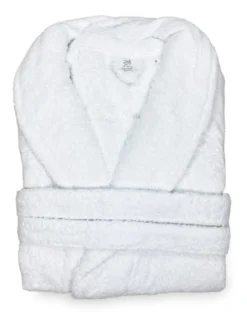 ACCAPPATOIO in Spugna a SCIALLE Senza Cappuccio BIANCO in Puro Cotone Made in Italy