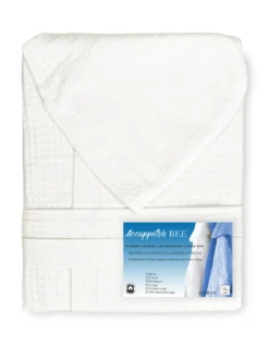 ACCAPPATOIO Nido Ape BEE© in Puro cotone con Cappuccio da Adulto Colore Latte
