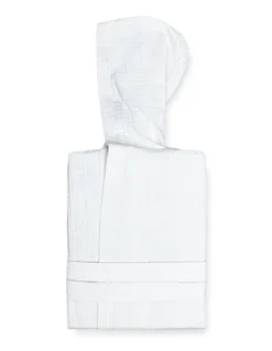 ACCAPPATOIO Nido Ape BEE© in Puro cotone con Cappuccio da Adulto BIANCO