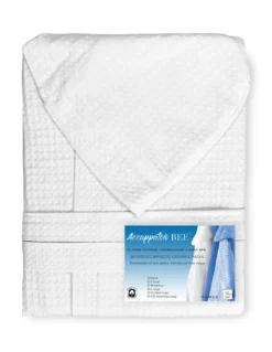 ACCAPPATOIO Nido Ape BEE© in Puro cotone con Cappuccio da Adulto BIANCO