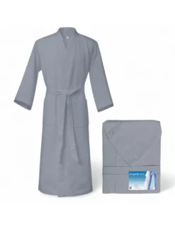 ACCAPPATOIO Nido Ape BEE© in Puro cotone con Cappuccio da Adulto GRIGIO