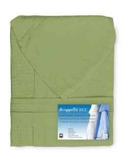 ACCAPPATOIO Nido Ape BEE© in Puro cotone con Cappuccio da Adulto VERDE