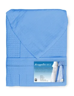 ACCAPPATOIO Nido Ape BEE© in Puro cotone con Cappuccio da Adulto AZZURRO