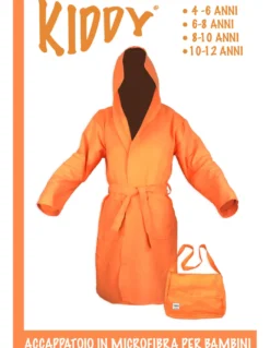ACCAPPATOIO tecnico KIDDY BIMBO bambino RAGAZZO IN microfibra ARANCIO