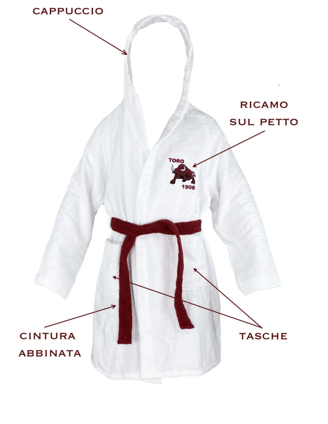 ACCAPPATOIO TORO TORINO ADULTO in SPUGNA di puro cotone