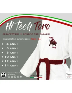 ACCAPPATOIO TORO TORINO BIMBO bambino RAGAZZO IN SPUGNA di puro cotone MADE IN ITALY
