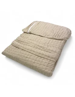 Accappatoio Uomo Donna in Cotone con Cappuccio, BEEApone® Nido d’Ape, Colore Beige, Asciugatura Rapida, Morbido