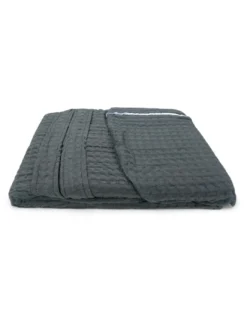 Accappatoio Uomo Donna in Cotone con Cappuccio, BEEApone® Nido d’Ape, Colore Antracite, Asciugatura Rapida, Morbido