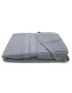 Accappatoio Uomo Donna in Cotone con Cappuccio, BEEApone® Nido d’Ape, Colore Grigio Chiaro, Asciugatura Rapida, Morbido