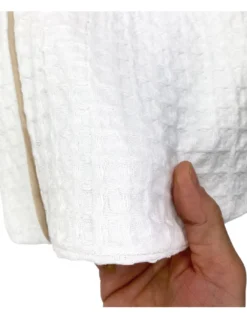 Accappatoio Uomo Donna in Cotone con Cappuccio, BEEApone® Nido d’Ape, Colore Bianco, Asciugatura Rapida, Morbido