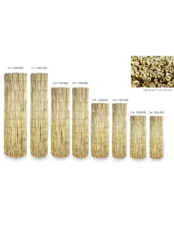 ARELLA PRIVACY Premium © in bamboo CANNICCIO arelle CANNE diametro fino a 1 cm. per RECINZIONE ombra in 8 MISURE