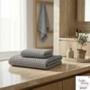 Asciugamani Nido d’Ape 100% Cotone 330 g/m² Made in Italy – Set 2 Pezzi (60x110 + 40x60) Tex Family – Lilla