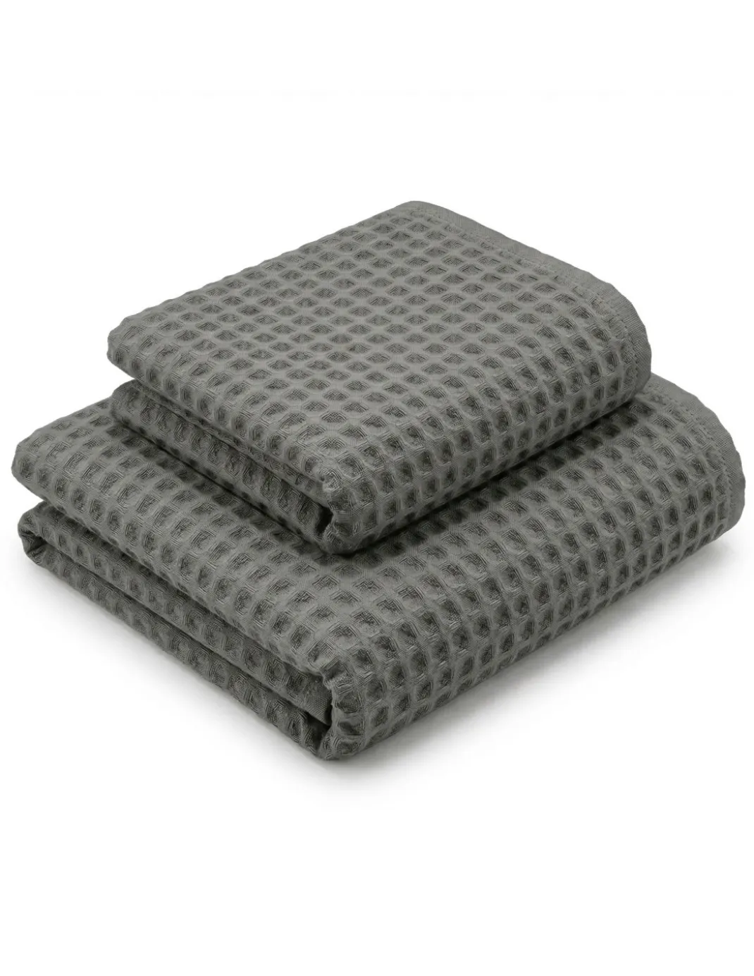 Asciugamani Nido d’Ape 100% Cotone 330 g/m² Made in Italy – Set 2 Pezzi (60x110 + 40x60) Tex Family – Grisaglia