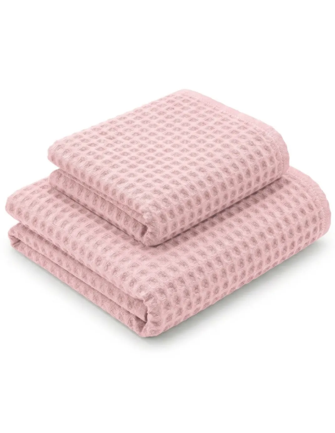 Asciugamani Nido d’Ape 100% Cotone 330 g/m² Made in Italy – Set 2 Pezzi (60x110 + 40x60) Tex Family – Rosa