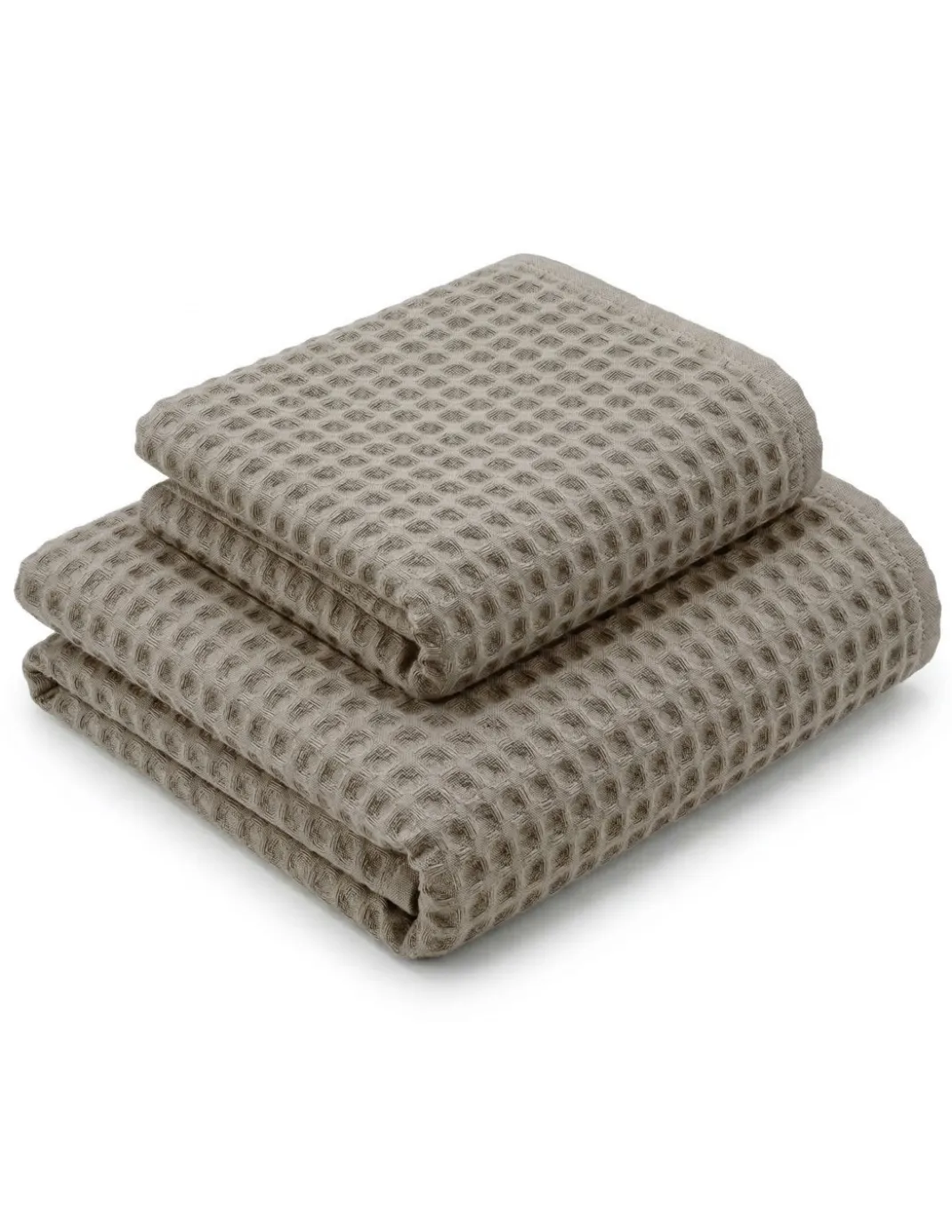 Asciugamani Nido d’Ape 100% Cotone 330 g/m² Made in Italy – Set 2 Pezzi (60x110 + 40x60) Tex Family – Tortora