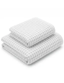 Asciugamani Nido d’Ape 100% Cotone 330 g/m² Made in Italy – Set 2 Pezzi (60x110 + 40x60) Tex Family – Bianco