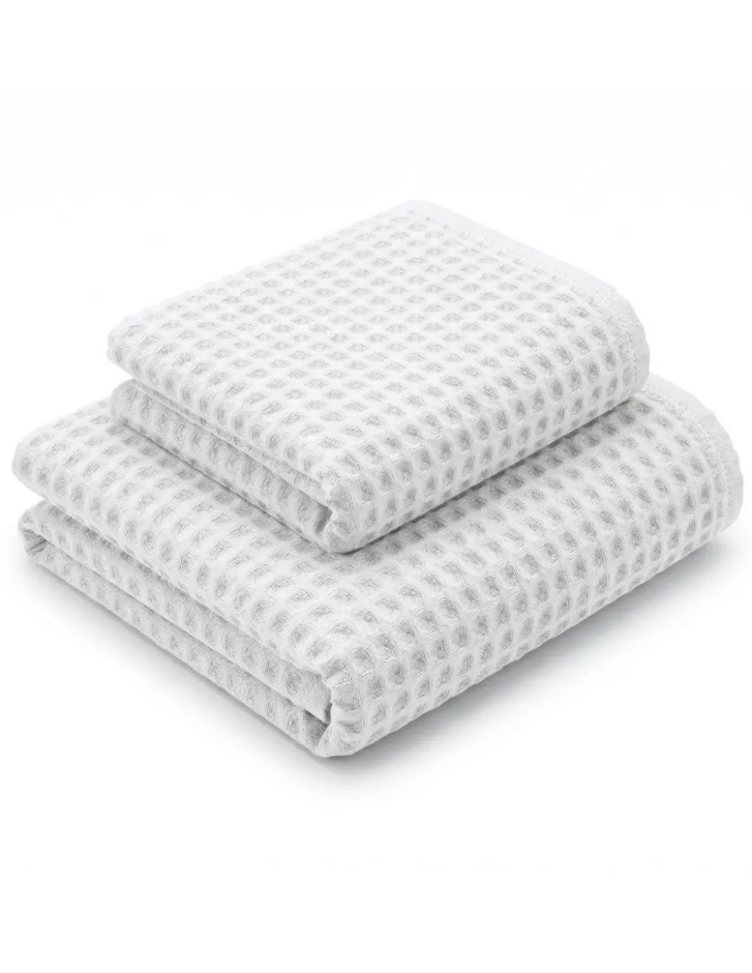 Asciugamani Nido d’Ape 100% Cotone 330 g/m² Made in Italy – Set 2 Pezzi (60x110 + 40x60) Tex Family – Bianco