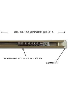 ASTA TENDA FIXXY © MARRONE A MOLLA PRESSIONE REGOLABILE PER TUTTI I TIPI DI TENDA