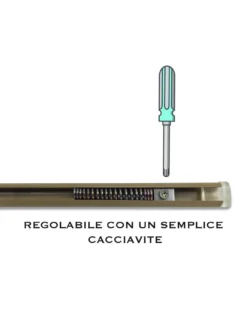 ASTA TENDA FIXXY © MARRONE A MOLLA PRESSIONE REGOLABILE PER TUTTI I TIPI DI TENDA