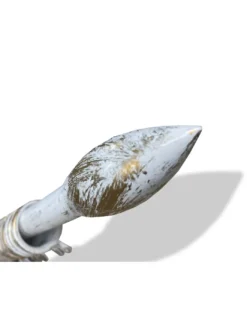 BASTONE BIANCO-ORO Per TENDA Regolabile DIAMETRO 19 MM. Completo DI ANELLI mod. oliva