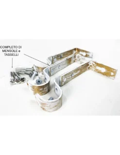 BASTONE BIANCO-ORO Per TENDA Regolabile DIAMETRO 19 MM. Completo DI ANELLI mod. oliva