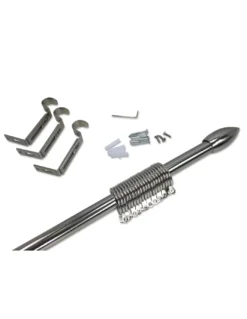 BASTONE IN ACCIAIO Per TENDA Regolabile DIAMETRO 19 MM. Completo DI ANELLI mod. oliva