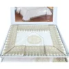BAULETTO JENNY CON pizzo MACRAMÈ ECRÙ MATRIMONIALE lenzuolo e COPRILETTO idea SPOSA