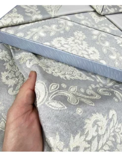 BAULETTO ROSY in raso GRIGIO MATRIMONIALE lenzuolo e COPRILETTO idea SPOSA
