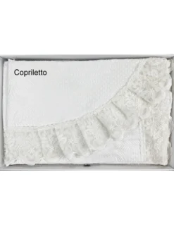 BAULETTO STEFY rifinito con Pizzo Macramè MATRIMONIALE lenzuolo e COPRILETTO idea SPOSA