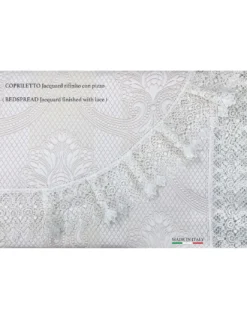 BAULETTO SUSY rifinito con Pizzo Macramè MATRIMONIALE lenzuolo e COPRILETTO idea SPOSA