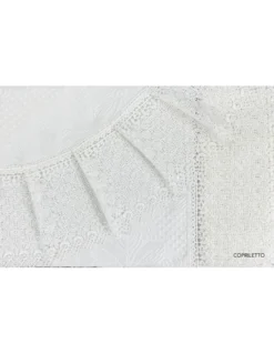 BAULETTO TOP Pizzo Alto rifinito con Pizzo Macramè MATRIMONIALE lenzuolo e COPRILETTO idea SPOSA