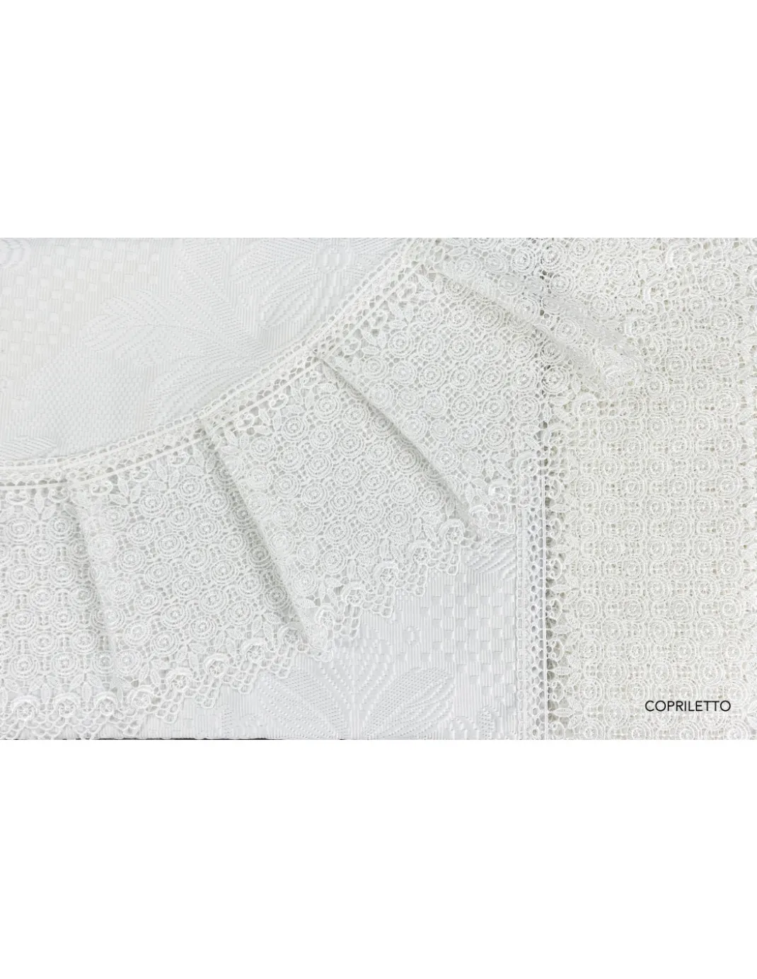 BAULETTO TOP Pizzo Alto rifinito con Pizzo Macramè MATRIMONIALE lenzuolo e COPRILETTO idea SPOSA