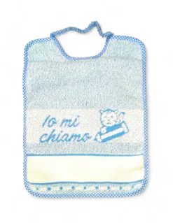 Bavaglini Asilo 100% Cotone con Tela AIDA da Ricamare, 25x34 cm, Set Bavette Personalizzabili "Io Mi Chiamo", Made in Italy