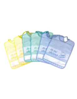 Bavaglini Asilo 100% Cotone con Tela AIDA da Ricamare, 25x34 cm, Set Bavette Personalizzabili "Io Mi Chiamo", Made in Italy
