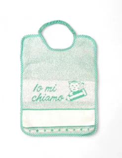 Bavaglini Asilo 100% Cotone con Tela AIDA da Ricamare, 25x34 cm, Set Bavette Personalizzabili 