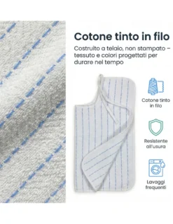 Bavaglione Adulto Cesare con Lacci 50x60 Set 3 o 6 Pezzi – Bavaglini Anziani Cotone Tinto in Filo Made in Italy