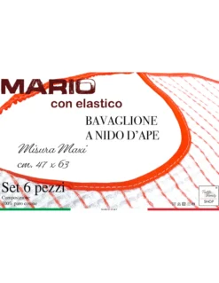 Bavaglio per Adulti e Anziani con Elastico MARIO| Set 6 Pezzi in Cotone Nido d'Ape, Assorbente, 47x63 cm | Made in Italy