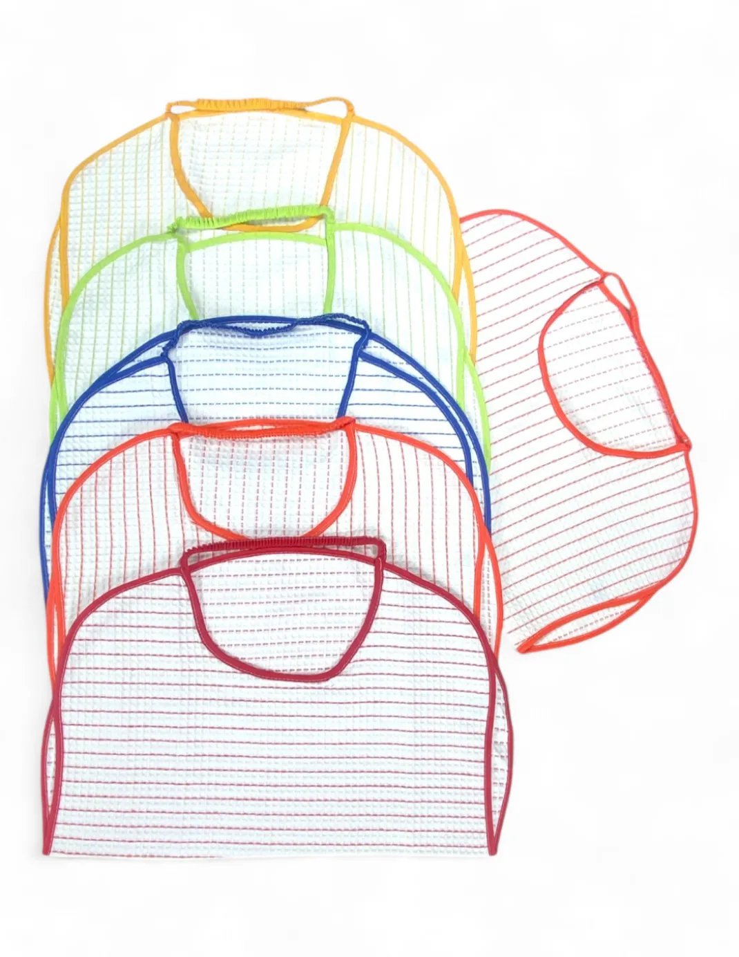 Bavaglio per Adulti e Anziani con Elastico MARIO| Set 6 Pezzi in Cotone Nido d'Ape, Assorbente, 47x63 cm | Made in Italy