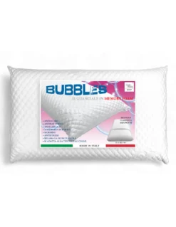 BUBBLES Cuscino Memory Foam Saponetta - Ortopedico, Antiacaro, Anallergico, Sfoderabile con Fodera Massaggiante, 75x45 cm