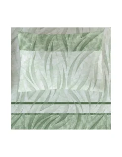 Completo Lenzuola Curve Verde - Stampa Moderna 100% Cotone - Traspirante e Lavabile - Made in Italy