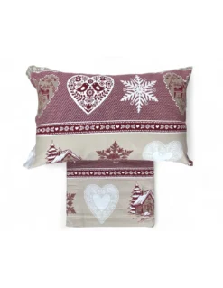 Completo Lenzuola Flanella Baita e Cuore - Cotone 100% Felpato - Caldo, Morbido, Made in Italy