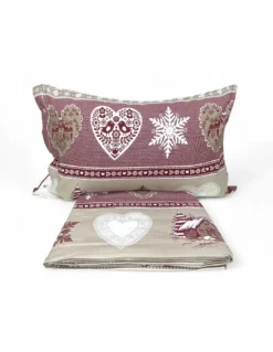 Completo Lenzuola Flanella Baita e Cuore - Cotone 100% Felpato - Caldo, Morbido, Made in Italy