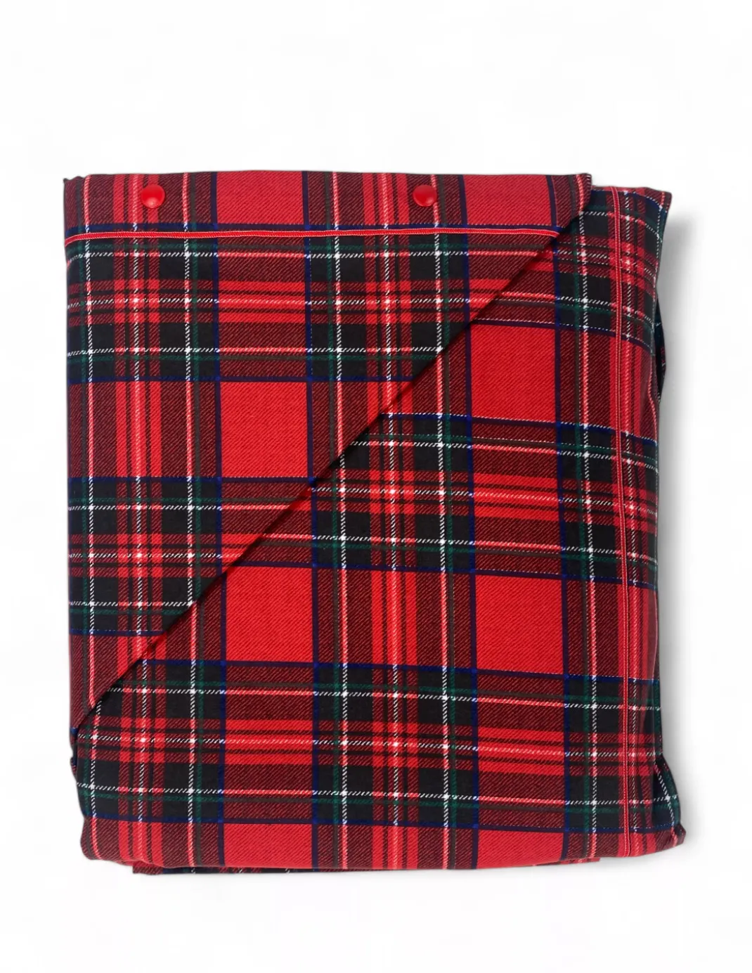 Completo Lenzuola Flanella Tartan Rosso - 100% Cotone Felpato - Caldo Invernale Made in Italy