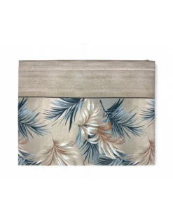 Completo Lenzuola Foglie Beige Sabbia - 100% Cotone - Stampa Naturale Elegante - Made in Italy, Traspirante