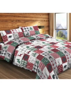 Completo Lenzuola Invernale Flanella Tirolo Astratto - Puro Cotone Felpato Anti-Pilling - Made in Italy