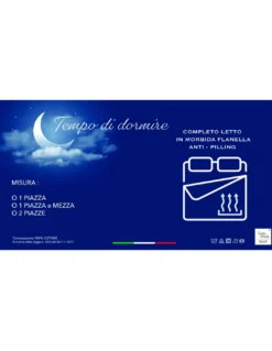 Completo Lenzuola Invernale Flanella Petali Oro - Puro Cotone Felpato Anti-Pilling - Made in Italy